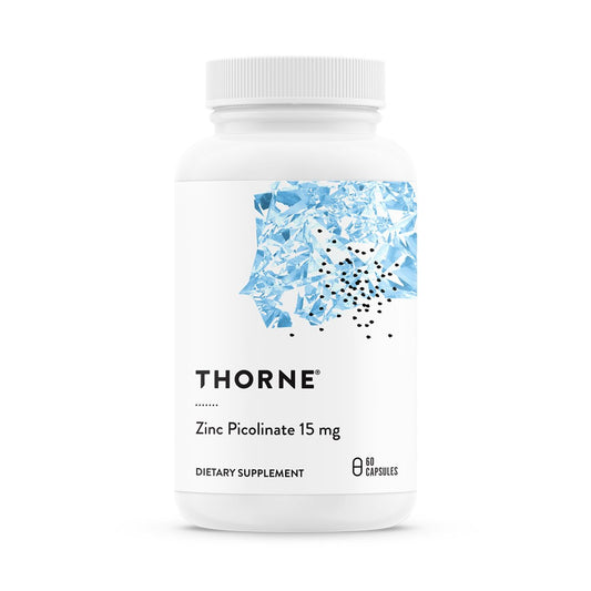 THORNE Zinkpicolinat 15 mg – Hoch absorbierbares Zinkpräparat zur Unterstützung des Immunsystems, der Augen-, Haut- und Fortpflanzungsgesundheit – Drittanbieter-zertifiziert – gluten-, milch- und sojafrei – 60 Kapseln