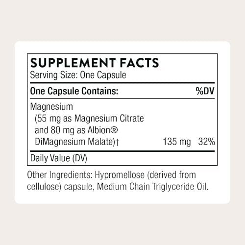 THORNE Magnesium CitraMate – Magnesiumcitrat & Malat Supplement – Unterstützt Herzgesundheit, Skelettmuskeln, Herz- & Lungenfunktion, Knochendichte & mehr – Drittgeprüft – 90 Portionen