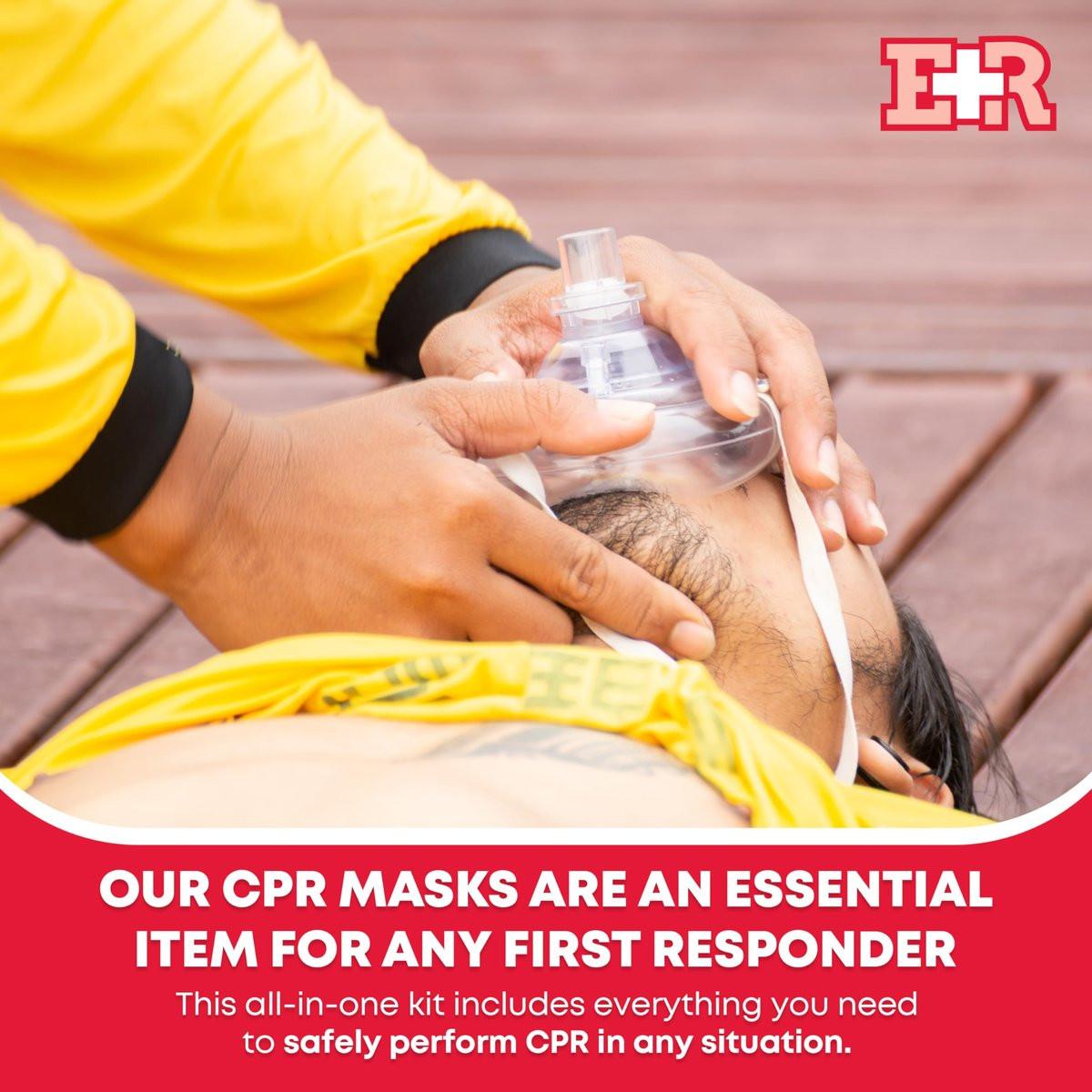 Erwachsenen- und Säuglings-CPR-Maske Kombinationsset – 2 CPR-Masken mit Einwegventilen, Paar Vinylhandschuhe, 2 Alkoholtupfer – Tragbares Notfall-CPR-Set – Rot