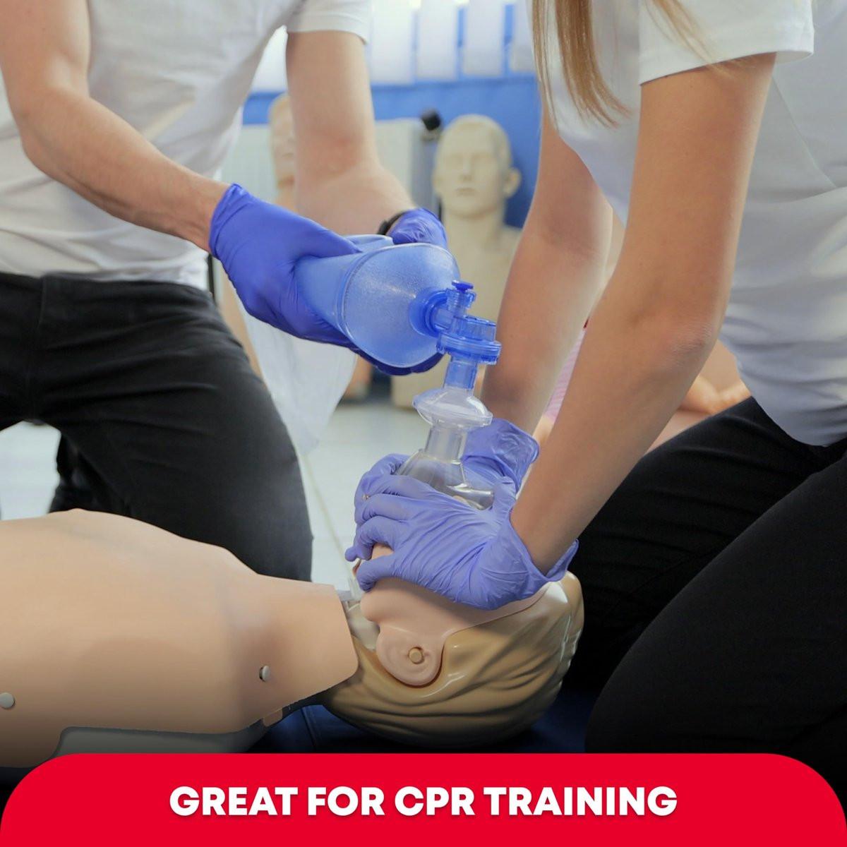 Erwachsenen- und Säuglings-CPR-Maske Kombinationsset – 2 CPR-Masken mit Einwegventilen, Paar Vinylhandschuhe, 2 Alkoholtupfer – Tragbares Notfall-CPR-Set – Rot