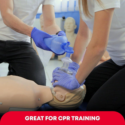 Erwachsenen- und Säuglings-CPR-Maske Kombinationsset – 2 CPR-Masken mit Einwegventilen, Paar Vinylhandschuhe, 2 Alkoholtupfer – Tragbares Notfall-CPR-Set – Rot