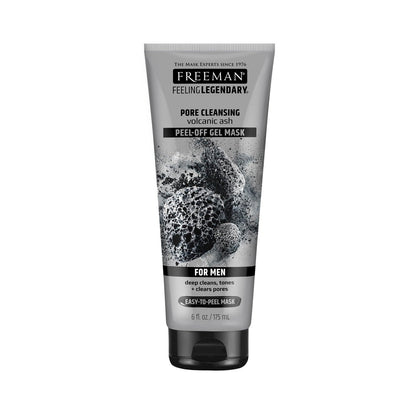 FREEMAN Pore Clearing Volcanic Ash Peel-Off Gel-Maske – Tiefenreinigung für Männer, 175 ml