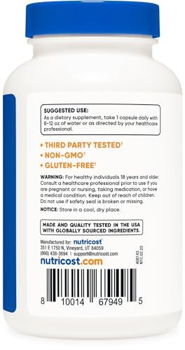 Nutricost Selen 200 mcg – 240 Kapseln, L-Selenomethionin, Nicht-GVO, Glutenfrei, Vegetarisch