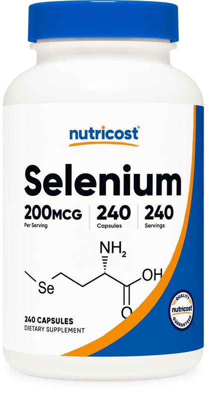 Nutricost Selen 200 mcg – 240 Kapseln, L-Selenomethionin, Nicht-GVO, Glutenfrei, Vegetarisch