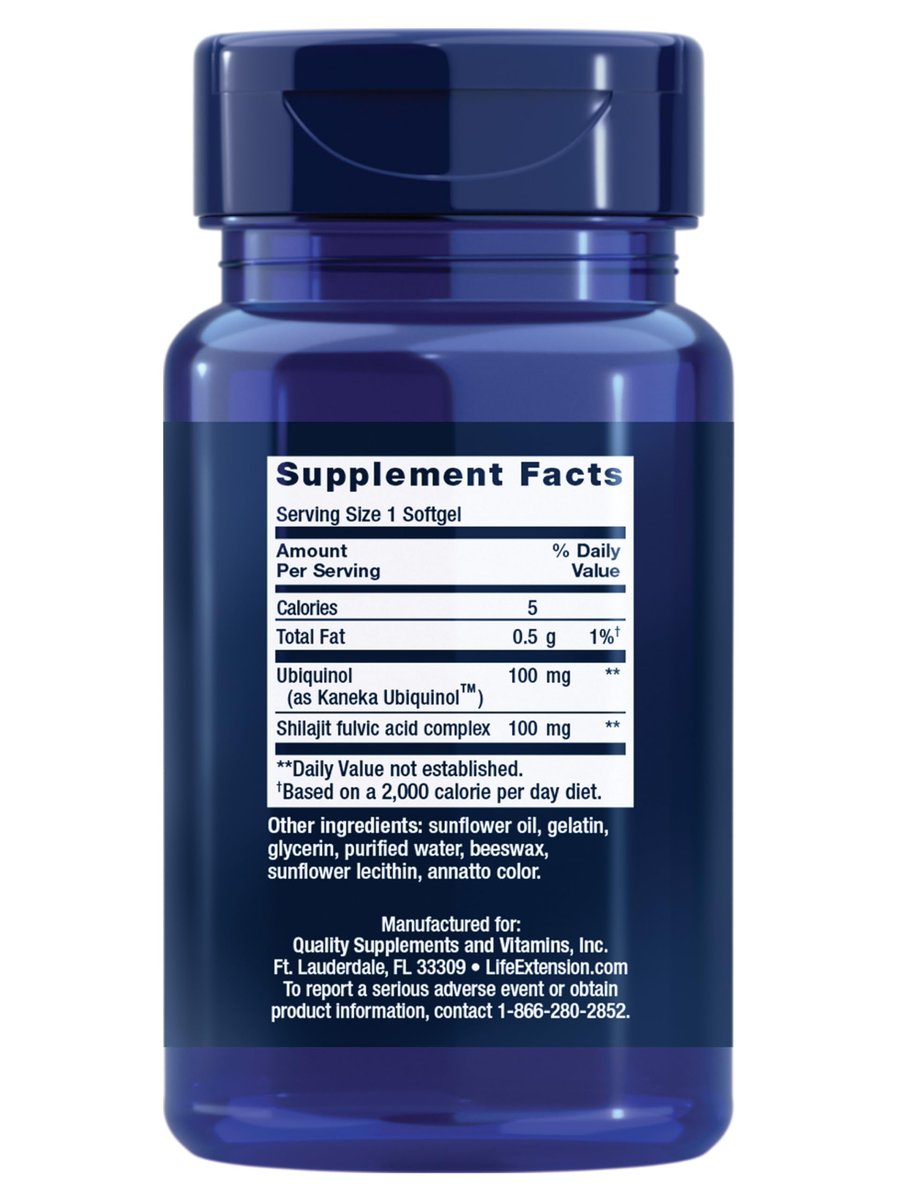 Life Extension Super Ubiquinol CoQ10 100 mg – Herzgesundheit & Mitochondriale Unterstützung, 30 Softgels, Nicht-GVO, Glutenfrei