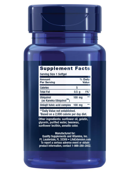 Life Extension Super Ubiquinol CoQ10 100 mg – Herzgesundheit & Mitochondriale Unterstützung, 30 Softgels, Nicht-GVO, Glutenfrei
