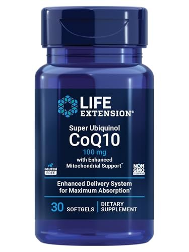 Life Extension Super Ubiquinol CoQ10 100 mg – Herzgesundheit & Mitochondriale Unterstützung, 30 Softgels, Nicht-GVO, Glutenfrei