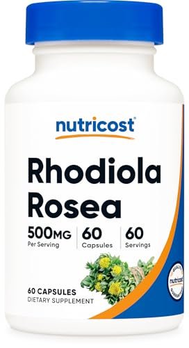 Nutricost Rhodiola Rosea 500mg – 60 vegane Kapseln, glutenfrei & nicht-GMO, pflanzliches Nahrungsergänzungsmittel
