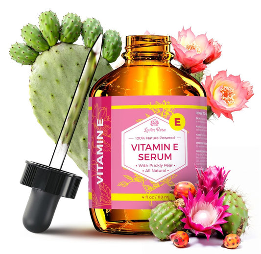 Leven Rose Vitamin E Öl Serum für Gesicht und Haut – 118 ml Feuchtigkeitsspendendes Serum, Mehrzwecköl für Körper, Haare und Nägel