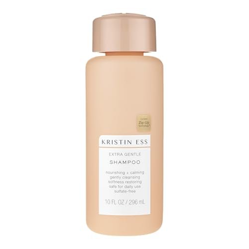 Kristin Ess Hair Extra Gentle Shampoo für empfindliche Haut und Kopfhaut, feuchtigkeitsspendendes + hydratisierendes Shampoo für trockenes Haar, vegan, farbsicher + keratinsicher, 295 ml