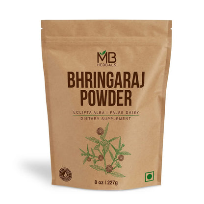 MB Herbals Reines Bhringraj-Pulver 227g | 8 Unzen | 0,5 Pfund | 100% reines Eclipta alba Pulver | Haarpflege