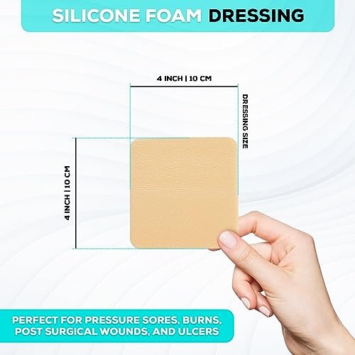 MedVance Silikon-Schaumstoff-Wundverband, selbstklebend, 10x10 cm, Packung mit 5 Verbänden