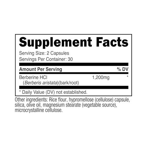 Nutricost Berberin HCl 1200 mg – 60 vegane Kapseln, glutenfrei & nicht-GMO