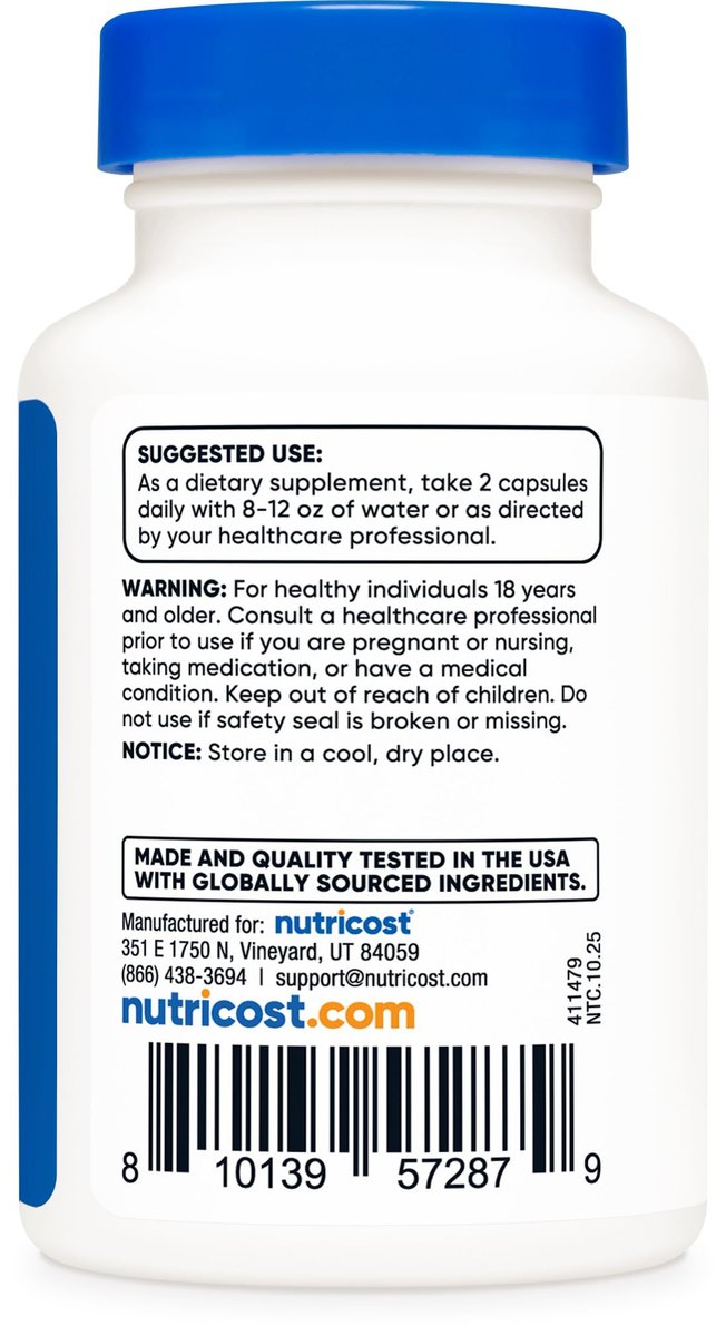 Nutricost Berberin HCl 1200 mg – 60 vegane Kapseln, glutenfrei & nicht-GMO