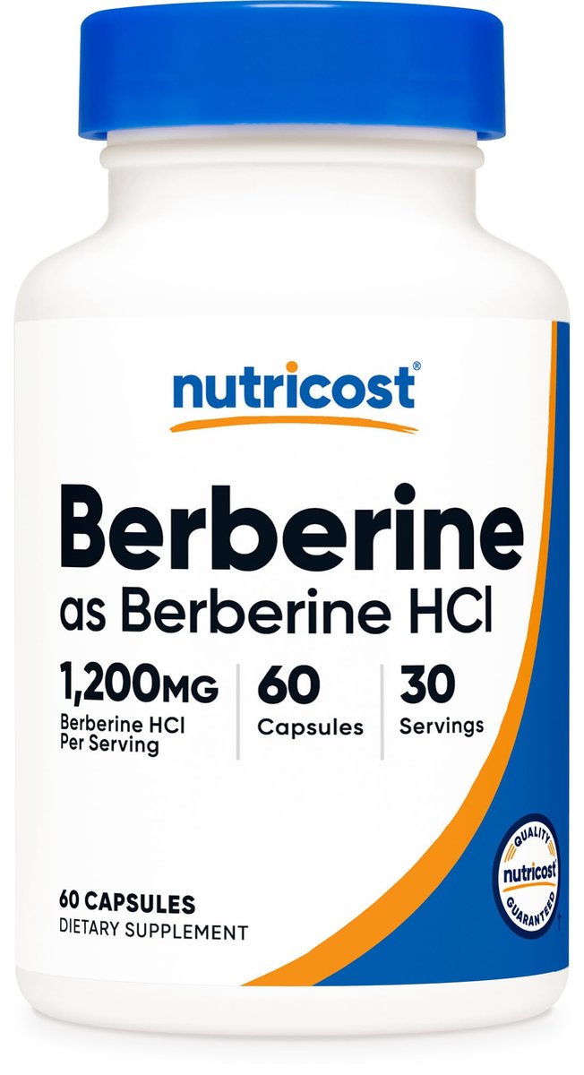 Nutricost Berberin HCl 1200 mg – 60 vegane Kapseln, glutenfrei & nicht-GMO