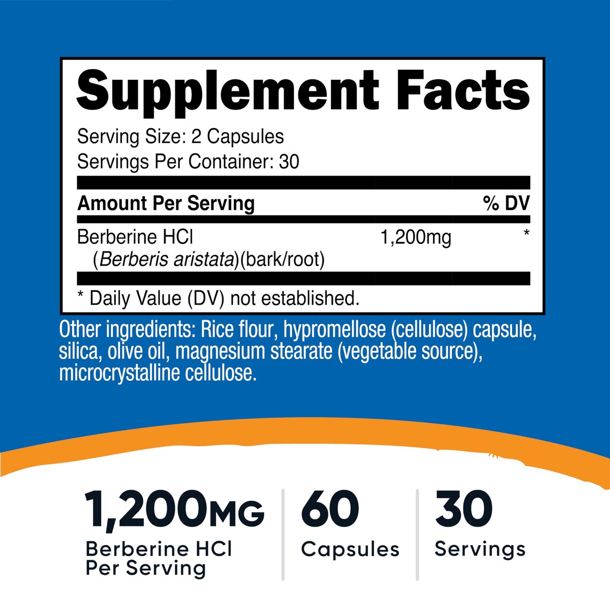 Nutricost Berberin HCl 1200 mg – 60 vegane Kapseln, glutenfrei & nicht-GMO