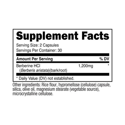 Nutricost Berberin HCl 1200 mg – 60 vegane Kapseln, glutenfrei & nicht-GMO