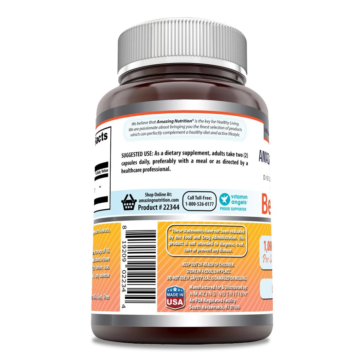 Amazing Formulas Berberin 1000 mg pro Portion – 60 Kapseln, Nahrungsergänzungsmittel, Non-GMO, glutenfrei, hergestellt in den USA