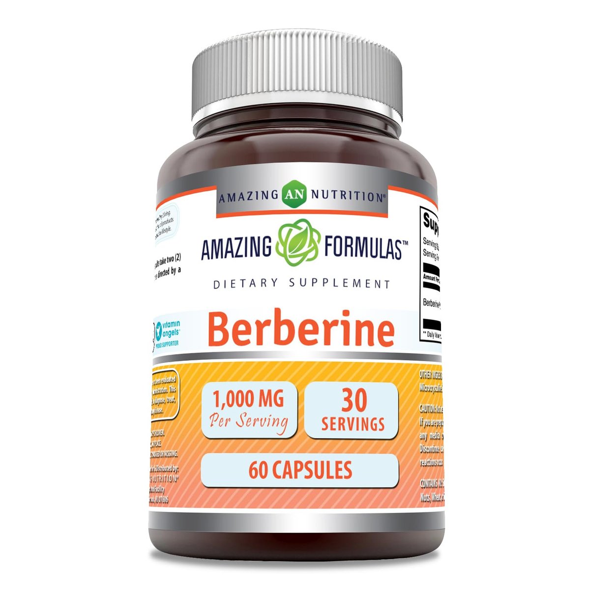 Amazing Formulas Berberin 1000 mg pro Portion – 60 Kapseln, Nahrungsergänzungsmittel, Non-GMO, glutenfrei, hergestellt in den USA