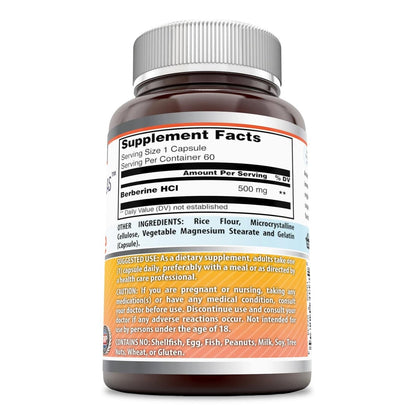 Amazing Formulas Berberin 1000 mg pro Portion – 60 Kapseln, Nahrungsergänzungsmittel, Non-GMO, glutenfrei, hergestellt in den USA