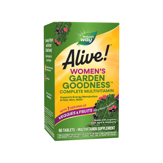 Nature's Way Alive! Women's Garden Goodness Complete Multivitamin – 60 Tabletten mit Bio-Grünkohl, Acai und Himbeere