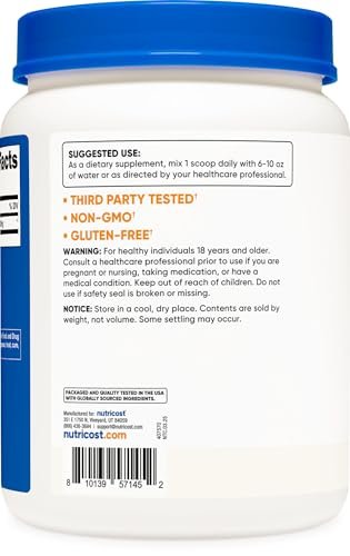 Nutricost L-Lysin Pulver 1KG (2,2 lbs) - Reines L-Lysin, Nicht-GVO, Glutenfrei