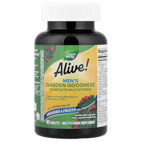 Nature's Way Alive! Garden Goodness Männermultivitamin – Eine Portion Gemüse und Früchte, hochwirksame B-Vitamine, 60 Tabletten
