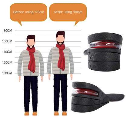 3-schichtige 7 cm Air Cushion Schuh-Einlegesohlen für Männer und Frauen – Höhenverstellbare Schuhpolster-Kit (2,75'' / 7 cm)