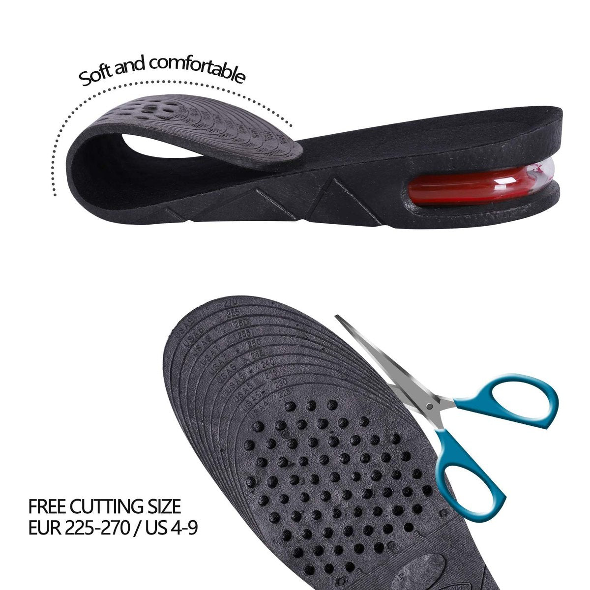 3-schichtige 7 cm Air Cushion Schuh-Einlegesohlen für Männer und Frauen – Höhenverstellbare Schuhpolster-Kit (2,75'' / 7 cm)