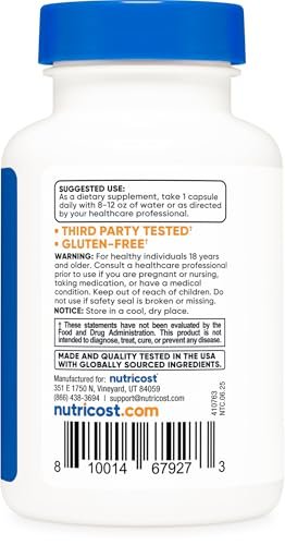 Nutricost KSM-66 Ashwagandha Wurzelextrakt 600mg, 60 vegane Kapseln - 5% Withanolide - mit BioPerin - Vollspektrum-Wurzelextrakt