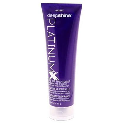 RUSK Deepshine PlatinumX Reparaturbehandlung – Repariert und pflegt chemisch behandeltes oder geschädigtes Haar, verleiht Glanz für Platin, Blond, Grau und Silber, 250 ml