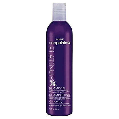 RUSK Deepshine PlatinumX Shampoo - Sanfte Reinigung & Farbauffrischung für Platin, Silber, Grau, Weiß und Blond, 355 ml