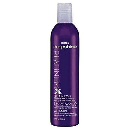 RUSK Deepshine PlatinumX Shampoo - Sanfte Reinigung & Farbauffrischung für Platin, Silber, Grau, Weiß und Blond, 355 ml
