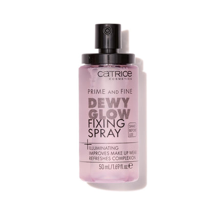 Catrice Prime & Fine Illuminating Dewy Glow Spray – Transparenter, schnell trocknender Fixierspray für strahlenden Teint (50 ml)