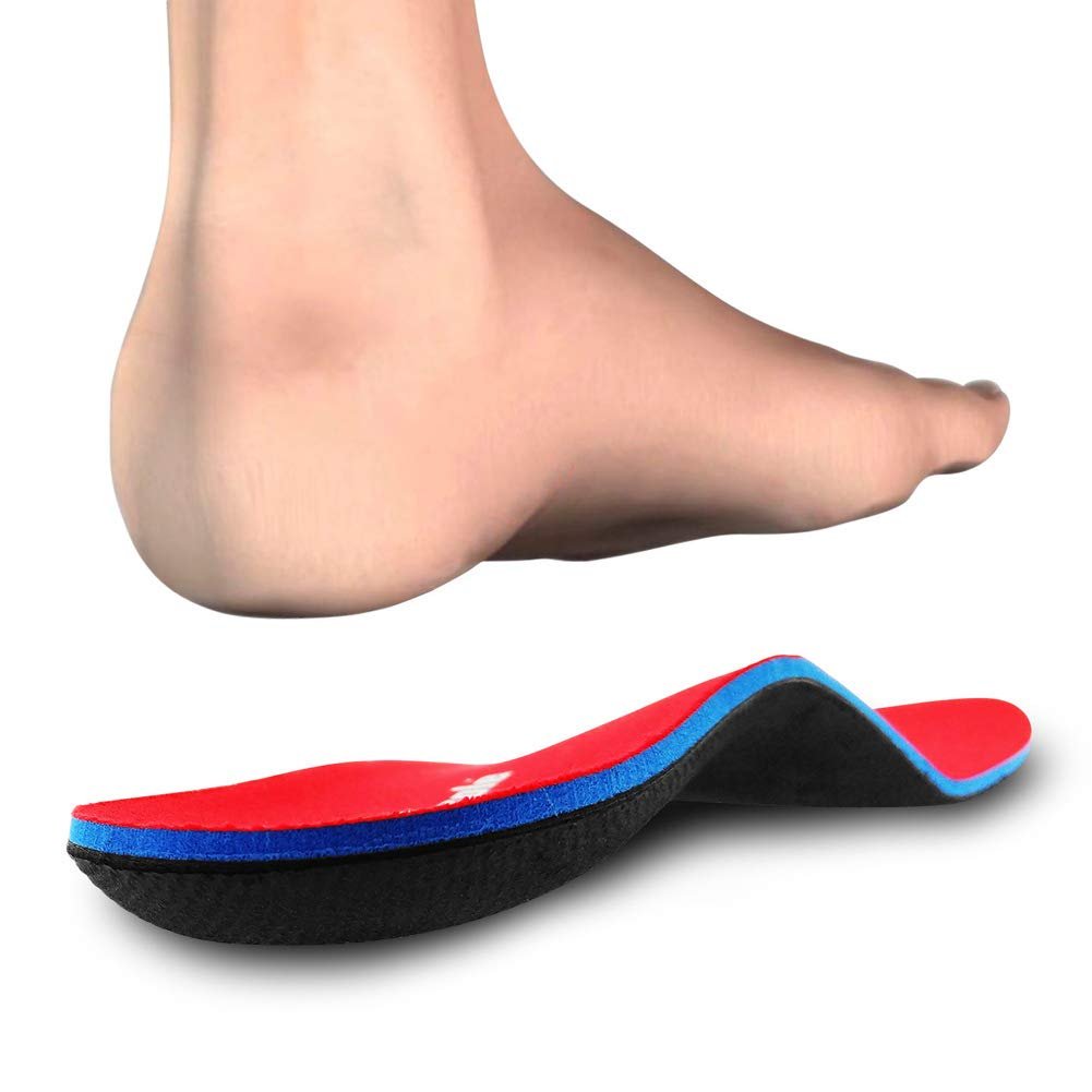 PCSsole Orthopädische Einlegesohlen mit Fußgewölbestütze für Plattfüße, Fußschmerzen, Plantarfasziitis – Einlegesohlen für Damen und Herren, Rot