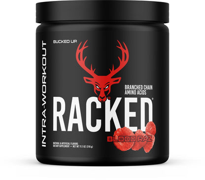 Bucked Up Racked Blood Raz | Intra Workout BCAA 2-1-1 Formel mit L-Carnitin, Acetyl-L-Carnitin, Taurin und L-Tyrosin | Aminosäurepulver (30 Portionen)