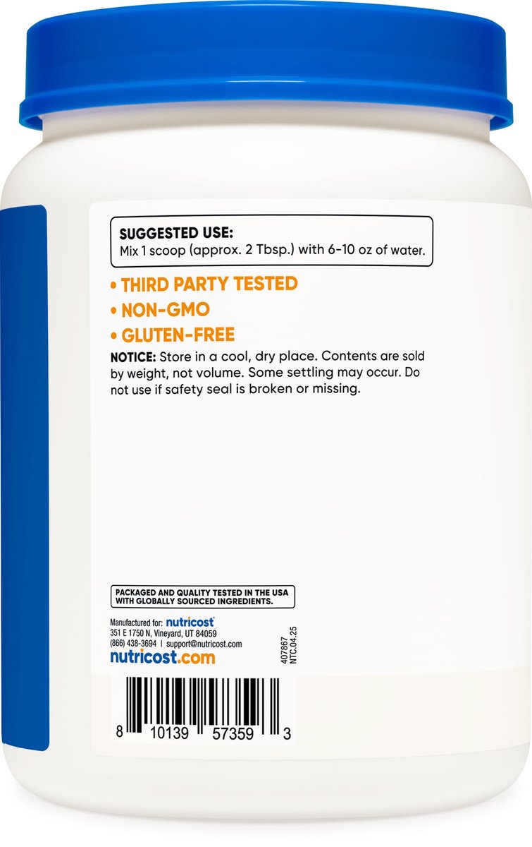 Nutricost Dextrose Pulver 2 Pfund – Nicht-GMO, Glutenfrei