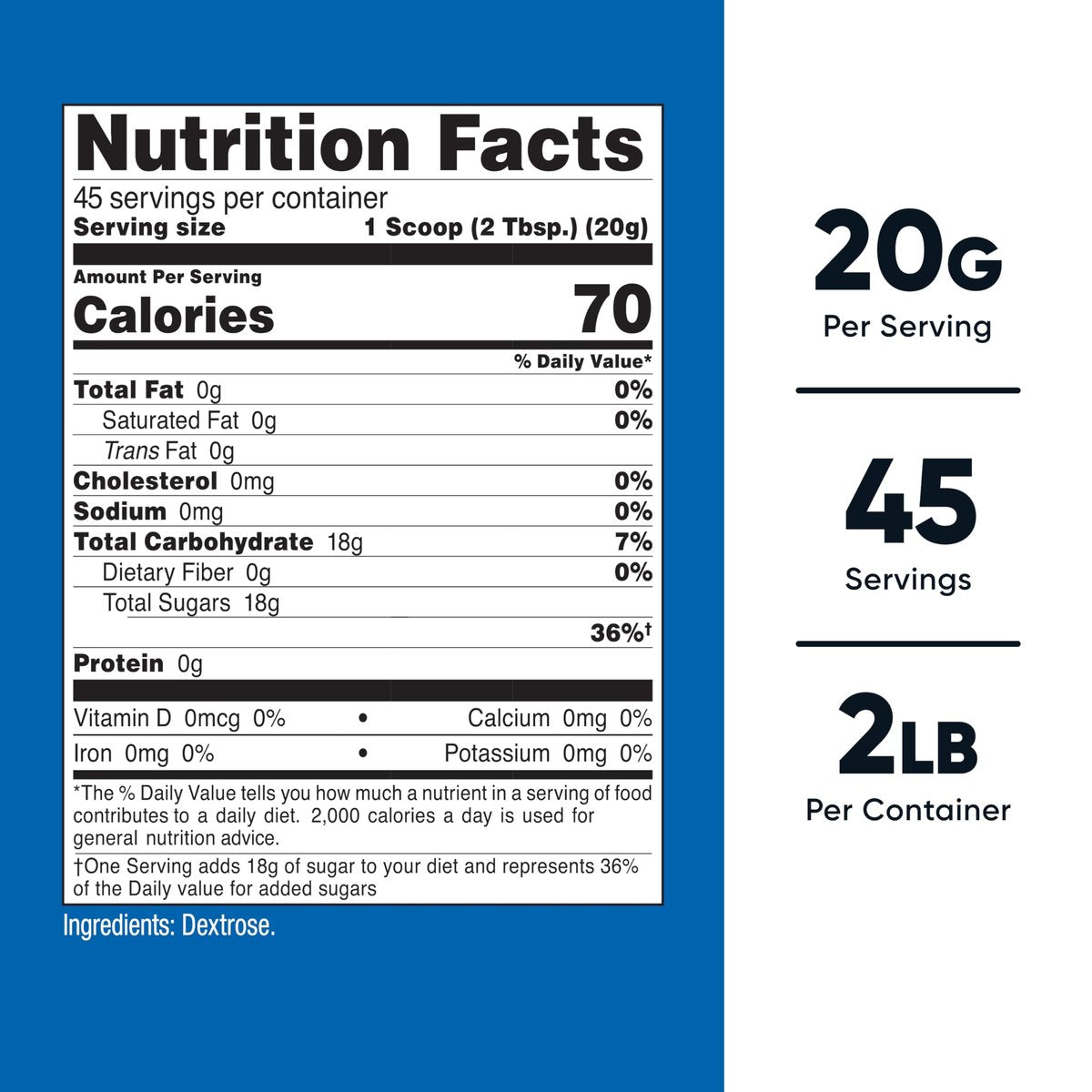 Nutricost Dextrose Pulver 2 Pfund – Nicht-GMO, Glutenfrei