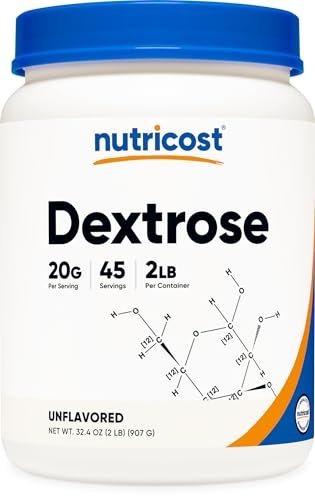 Nutricost Dextrose Pulver 2 Pfund – Nicht-GMO, Glutenfrei