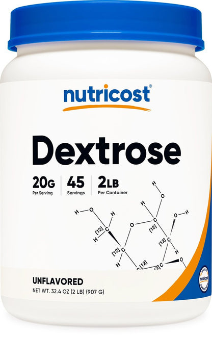 Nutricost Dextrose Pulver 2 Pfund – Nicht-GMO, Glutenfrei