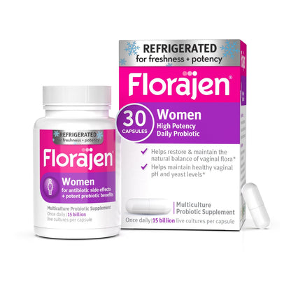 Florajen Frauen Vaginale Probiotika – 30 Kapseln – Unterstützt die Darmgesundheit & lindert Verstopfung und Blähungen bei Erwachsenen und Frauen