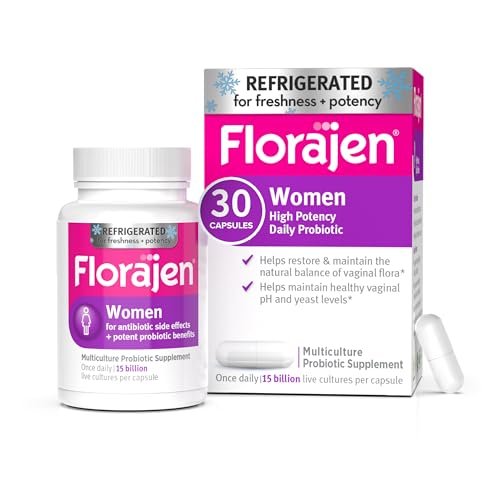 Florajen Frauen Vaginale Probiotika – 30 Kapseln – Unterstützt die Darmgesundheit & lindert Verstopfung und Blähungen bei Erwachsenen und Frauen