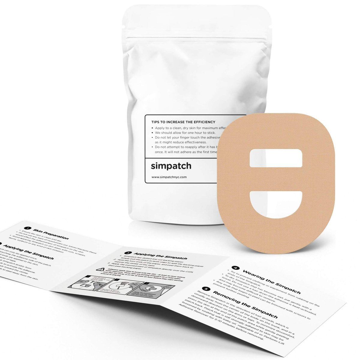 SIMPATCH Klebepflaster für Omnipod mit Gurt – 25er Pack (Hautfarben)