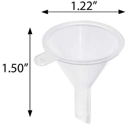 JUVITUS 24er-Pack 60 ml Klarglas-Boston-Rundflaschen mit schwarzer Pumpe + Trichter – Nachfüllbare leere Vorratsbehälter