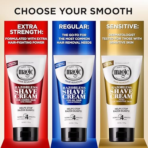 SoftSheen-Carson Magic Razorless Shaving Cream – Enthaarungscreme für grobes, lockiges Haar – Wirkt in 4 Minuten – 2er-Pack (je 170 g)