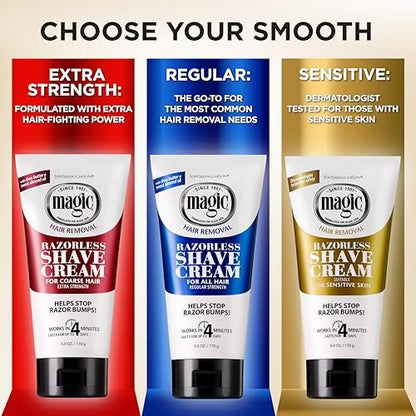 SoftSheen-Carson Magic Razorless Shaving Cream – Enthaarungscreme für grobes, lockiges Haar – Wirkt in 4 Minuten – 2er-Pack (je 170 g)