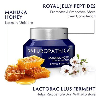 Naturopathica Manuka Honig Reinigungsbalsam – Täglicher Gesichtsreiniger – Feuchtigkeitsspendend, pflegend und regenerierend – Vegan, Hergestellt in USA, 80 ml