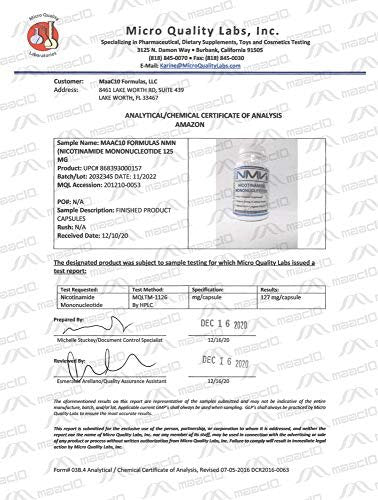 MAAC10 NMN Supplement – Reines Nicotinamid-Mononukleotid (NMN 125 mg Kapseln). Der stärkste NAD+-Vorläufer, stabiler als Ribosid. Pharmazeutische Qualität, 99 % rein, 30 Kapseln
