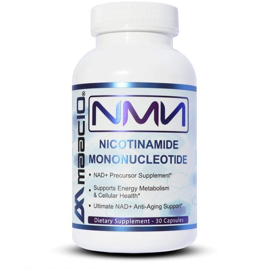 MAAC10 NMN Supplement – Reines Nicotinamid-Mononukleotid (NMN 125 mg Kapseln). Der stärkste NAD+-Vorläufer, stabiler als Ribosid. Pharmazeutische Qualität, 99 % rein, 30 Kapseln
