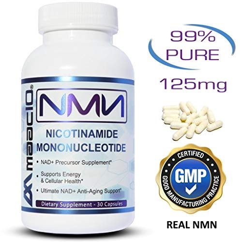 MAAC10 NMN Supplement – Reines Nicotinamid-Mononukleotid (NMN 125 mg Kapseln). Der stärkste NAD+-Vorläufer, stabiler als Ribosid. Pharmazeutische Qualität, 99 % rein, 30 Kapseln